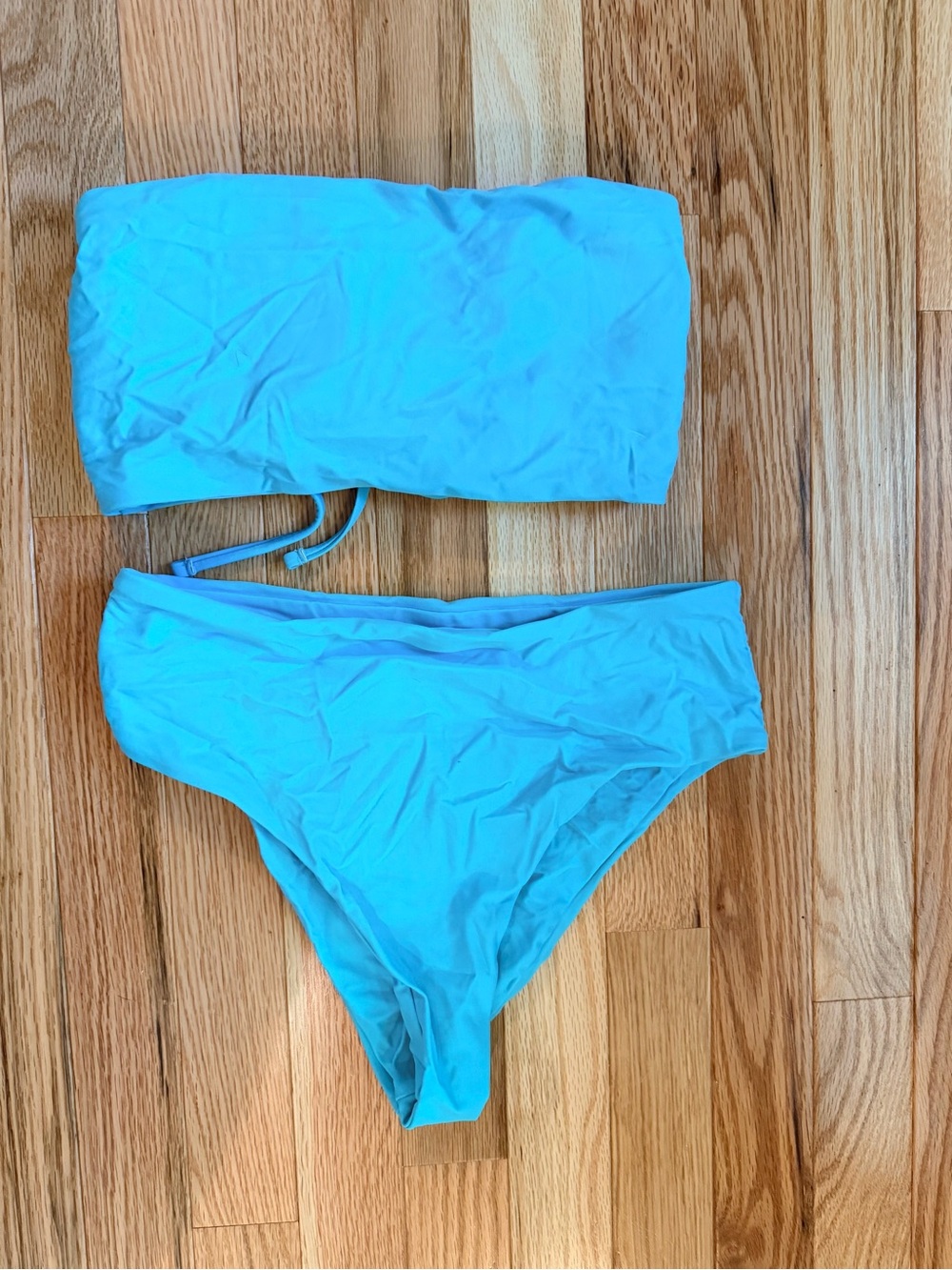 SHEIN Aqua Blue Bandeau Bikini Set